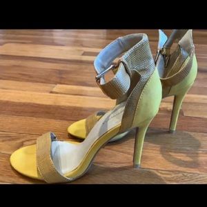 Yellow sandal heels